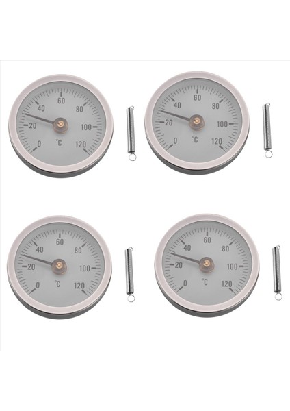 4x TS-W50A Termometre Sıcak Su Borusu Termometre Bimetal Paslanmaz Çelik Yüzey Boru Klipsli Sıcaklık Göstergesi (Yurt Dışından) fiyatları