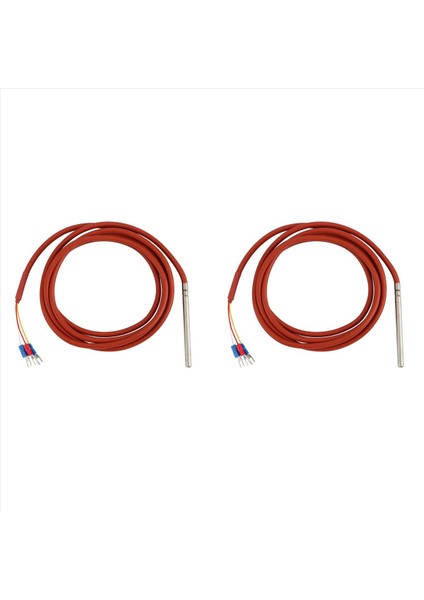 2x PT100 Rtd Sıcaklık Sensörü 6MMX80MM Sınıf B 2m Silikon Jel Kaplamalı Tel Platin Direnç Pt 100 Paslanmaz Çelik (Yurt Dışından)