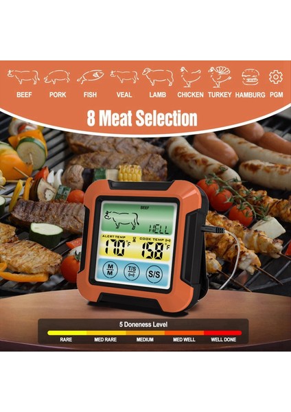 Barbekü Pişirme Gıda Termometresi Su Geçirmez Barbekü Fırın Pişirme Izgara Termometresi Zamanlayıcı ile Pişirme Için Sıcaklık Alarmı (Yurt Dışından) fiyatları