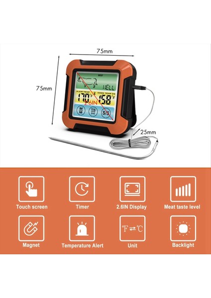 Barbekü Pişirme Gıda Termometresi Su Geçirmez Barbekü Fırın Pişirme Izgara Termometresi Zamanlayıcı ile Pişirme Için Sıcaklık Alarmı (Yurt Dışından) modelleri