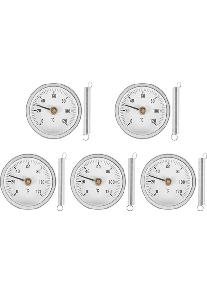 63MM Boru Klipsli Termometre Sıcaklık Yuvarlak Plaka Göstergesi Yaylı Aralık 0-120 ℃ Alüminyum Kılıf 5 Pcs Set (Yurt Dışından)