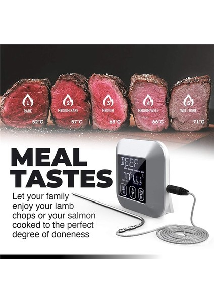 Dijital Dokunmatik Ekran Mutfak Termometresi Et Kümes Hayvanları Balıkları Uzun Kablolu Prob Kızartma Tavada Pişir (Yurt Dışından) fırsatları