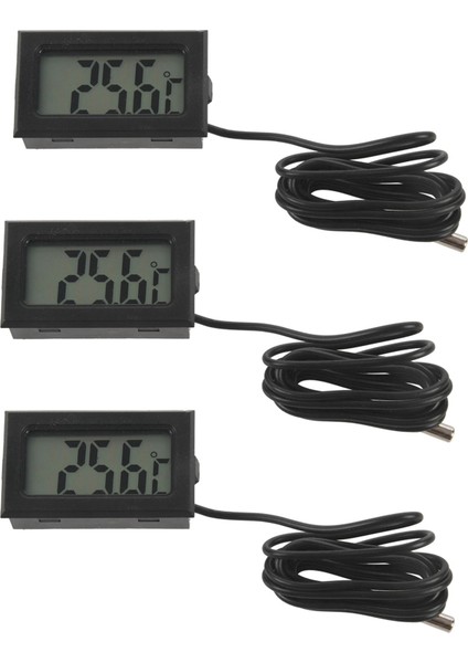 3x Yeni Dijital LCD Termometre Sıcaklık Gösterge Prob Sensörü -50 ° C Ila +110 ° C Aralık (Yurt Dışından)