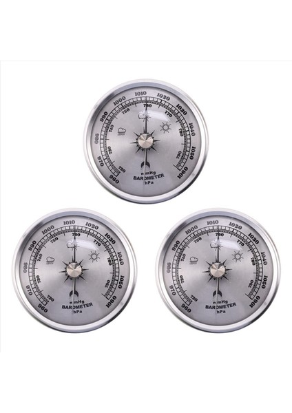 Ev Basınç Göstergesi Için 3x Hava Durumu Metal Duvar Asma Barometre Atmosferik Çok Faklamlı Termometre Higometre (Yurt Dışından)