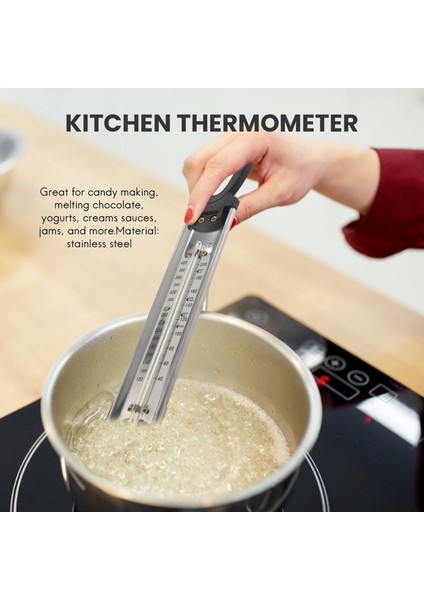 Şeker/jöle/n Kızartma Termometresi Paslanmaz Çelik Pot Klipsi Ek ve Hızlı Referans Sıcaklık Kılavuzu (Yurt Dışından) fiyatları