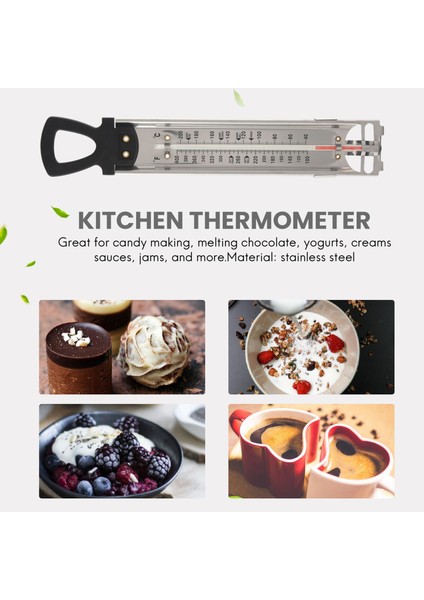 Şeker/jöle/n Kızartma Termometresi Paslanmaz Çelik Pot Klipsi Ek ve Hızlı Referans Sıcaklık Kılavuzu (Yurt Dışından) fırsatları