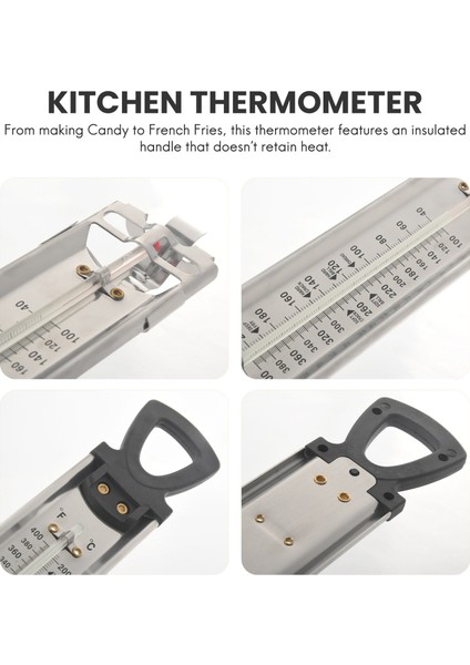 Şeker/jöle/n Kızartma Termometresi Paslanmaz Çelik Pot Klipsi Ek ve Hızlı Referans Sıcaklık Kılavuzu (Yurt Dışından) indirimleri