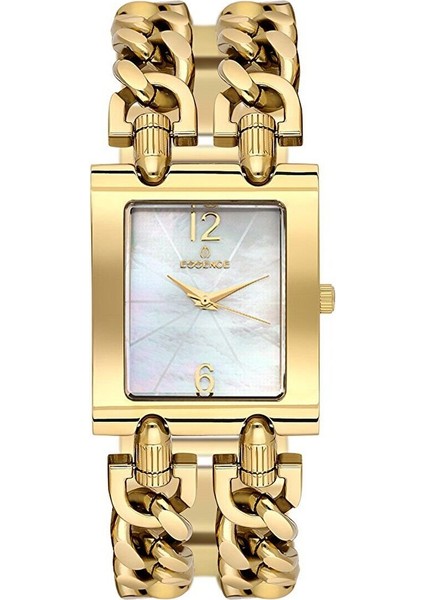 D1132.120 Kadın Kol Saati | 36 mm Zincir Form Çelik Kordon, Altın Kare Kasa, Sedef Kadran