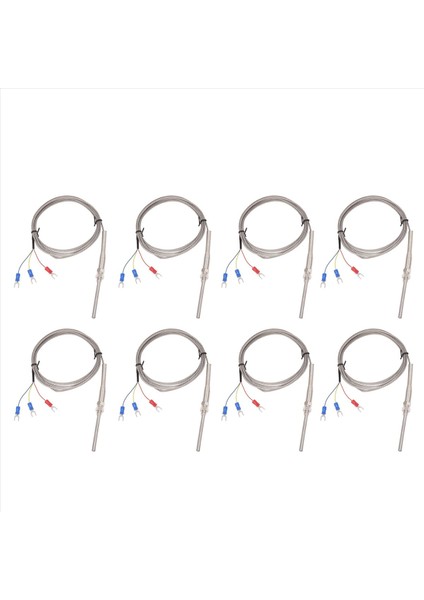 8x 0-400C PT100 Tip 5mm x 50MM Sıcaklık Kontrolör Termokupl Probu 2 Metre (Yurt Dışından)