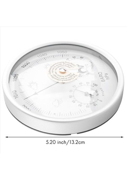 2x Dijital Iç Mekan Higrometre Taşınabilir 3 1 Duvar Asma Hava Termometresi Barometre Higometre 132MM (Beyaz Tek Beden) (Yurt Dışından) fırsatları