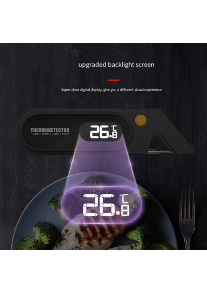 Paslanmaz Çelik Barbekü Gıda Et Dijital Termometre Anında Okuma Mutfak Yemek Dijital Et Termometresi Kırmızı (Yurt Dışından) fiyatları