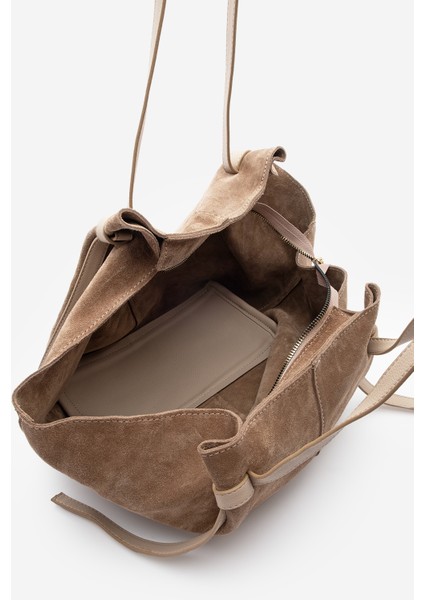 Kadın Hakiki Deri Shopper El ve Omuz Çantası Yorita Vizon Süet fırsatları