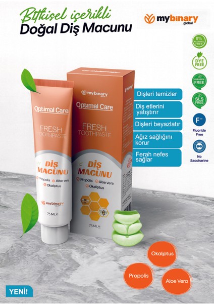 Optimal Care Aloe Vera ve Propolisli Florürsüz Diş Macunu 75 ml