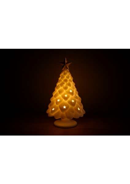 Işıklı 3D Baskı Yılbaşı Ağacı Dekoru | Masaüstü Gece Lambası ve Yeni Yıl Süsleme Ürünü