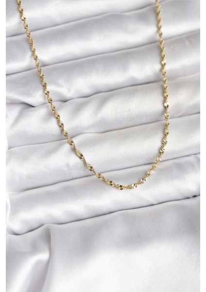 14K Gold Renk Kaplama Burgu Model cm Kadın Kolye