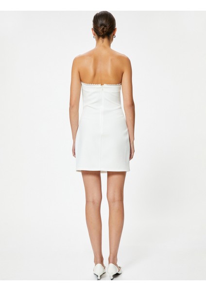Straplez Mini Elbise Krep Scuba Kumaş fırsatları