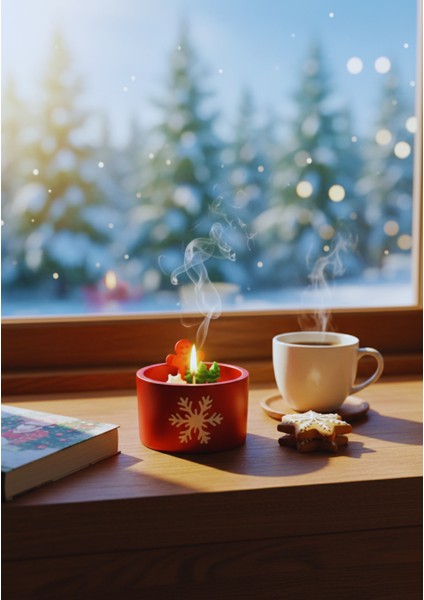 El Yapımı Yılbaşı Temalı Okyanus Kokulu Kış Diyarı Mum – Kar Tanesi Kabartmalı Özel Tasarım indirimleri