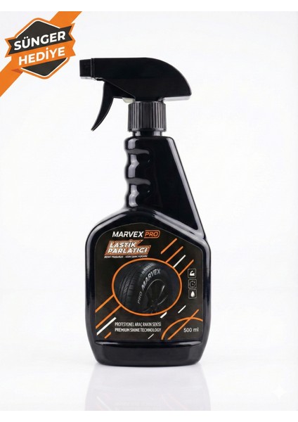 Premium Lastik Parlatıcı ve Tampon Parlatıcı Koruyucu Sprey 500 ml Sünger Hediye