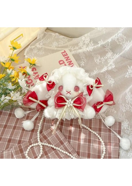 Y2K Koreli Kawaii Kedi Lolita Çanta Sevimli Pu Omuz Çantası Kızlar Şeffaf Cep Harajuku Crossbody Bag Kadın Moda Sırt Çantaları Renk: B-Wıne Kırmızı (Yurt Dışından)