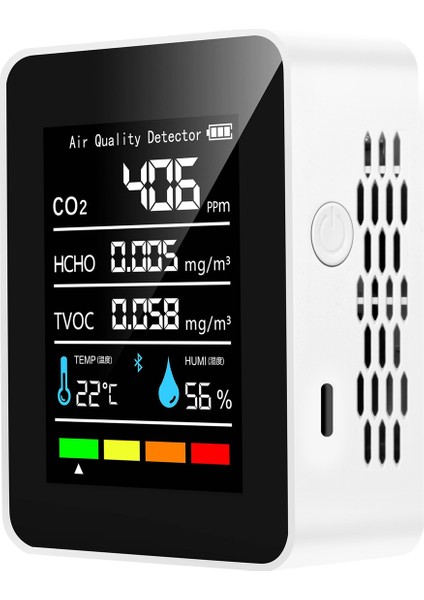 5 In1 Co2 Metre Dijital Sıcaklık Nem Test Cihazı Karbon Dioksit Dedektörü Hava Kalitesi Monitörü Tvoc Hcho Analizör-B (Yurt Dışından) fiyatları