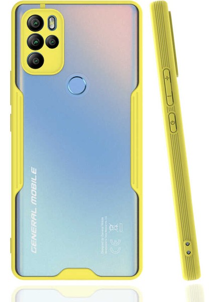 General Mobile 21 Pro Kılıf Vlmt Parfe Kapak-Sarı
