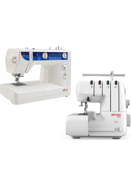 Elna 240 Dikiş Nakış Makinesi ve Elmas 328 Overlok Makinesi