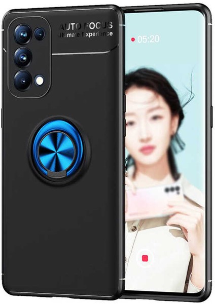 Oppo Reno 5 Pro 5g Kılıf Vlmt Ravel Silikon Kapak-Siyah-Mavi