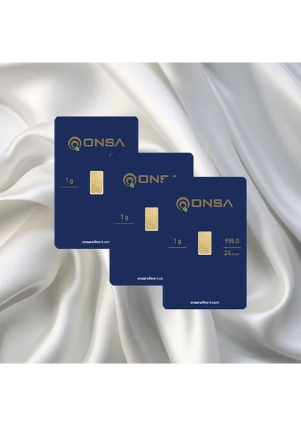 3 Adet 1 gr 24 Ayar Onsa Gram Altın