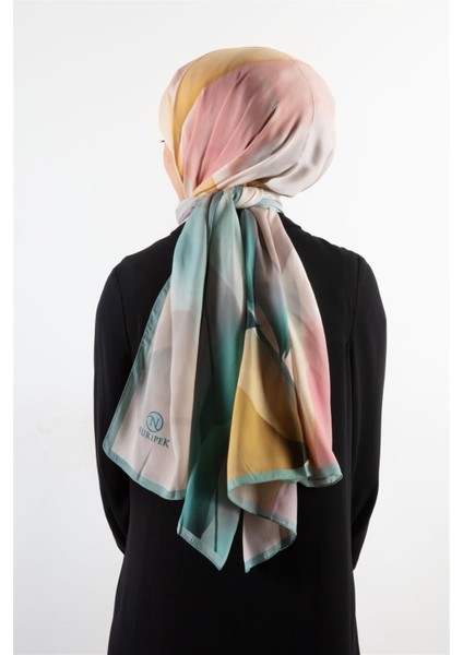 Süvari Şal Çiçek Desenli Turkuaz - Limon Sarısı Renkli 75X210 Şal Italyan Dikişli fiyatları