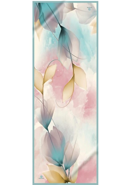 Süvari Şal Çiçek Desenli Turkuaz - Limon Sarısı Renkli 75X210 Şal Italyan Dikişli modelleri