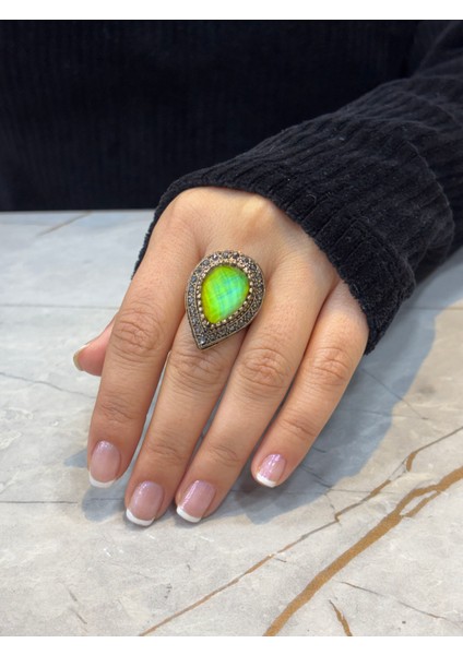 Renk Değiştiren Damla Bronz El Işçiği Tasarım Yüzük modelleri