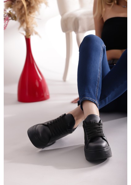 Sneaker Kadın Ayakkabı Günlük Spor Casual Siyah Ayakkabı