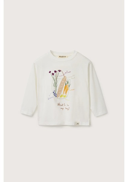 Alışveriş Çantası Baskılı Uzun Kollu Tshirt modelleri