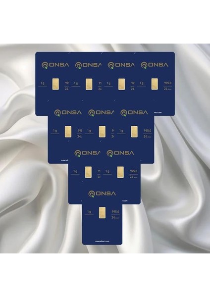 10 Adet 1 gr 24 Ayar Onsa Gram Altın