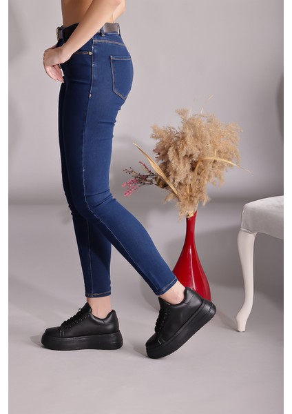 Sneaker Kadın Ayakkabı Günlük Spor Casual Siyah Ayakkabı