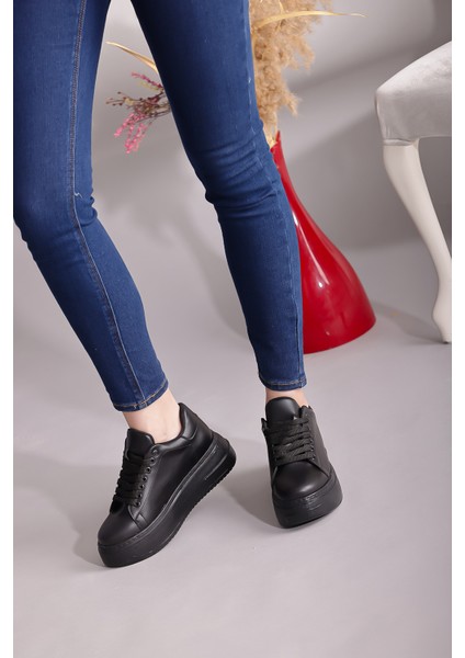 Sneaker Kadın Ayakkabı Günlük Spor Casual Siyah Ayakkabı