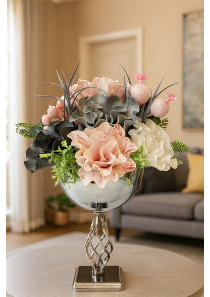 Lüks Burgu Latex Aranjman - Gümüş Saksı fiyatları