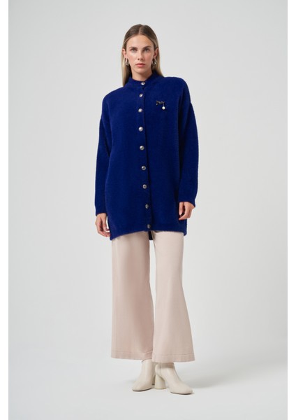 Düğme Detay Angora Hırka 7005 Saks fırsatları