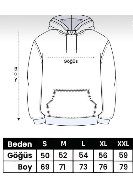 Unisex Oversize Kapüşonlu Sweatshirt Kalp Ritmi Desenli fiyatları