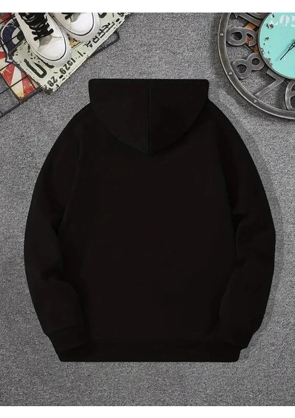 Unisex Oversize Kapüşonlu Sweatshirt Kalp Ritmi Desenli modelleri