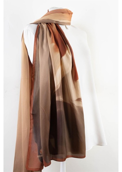 Süvari Şal Batik Desenli Vizon - Taba Renkli 75X210 Şal Italyan Dikişli fiyatları