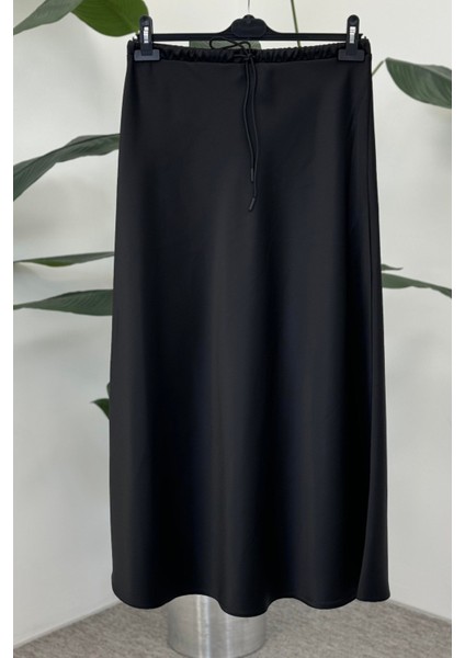 5457 Luna Saten Volanlı Etek