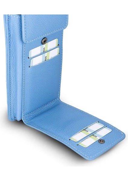 Avjin 6.9 Inch Uyumlu Deri Kılıf Cüzdan Askılı Erc8 Mavi fiyatları