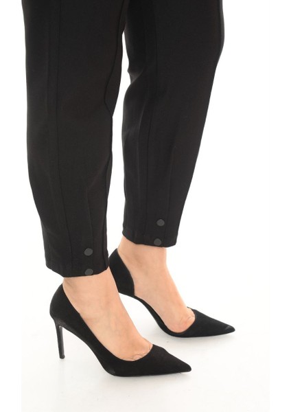 Büyük Beden Toparlayıcı Yüksek Bel Mom Paça Detaylı Örme Kadın Pantolon fiyatları