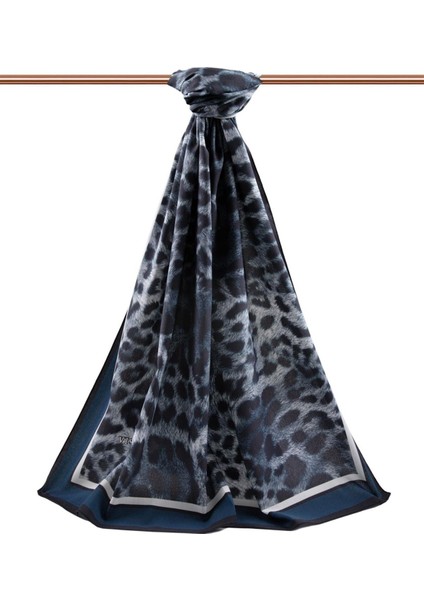 Lüks Medine Ipeği Leopar Desenli Petrol Mavisi Renkli 75X195 Kırışmaz Şal Moss Krep Dikiş Tipi Italyan Dikişli fiyatları