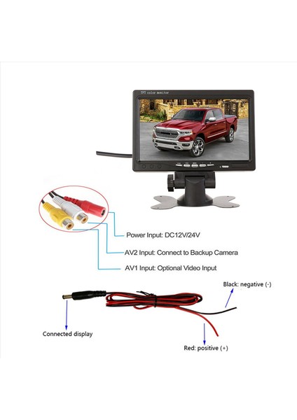 2x 12V-24V 7 Inç Tft LCD Renk Hd Monitör Araba Kamyonu Için Cctv Ters Arka Görünüm Yedek Kamera (Yurt Dışından) modelleri