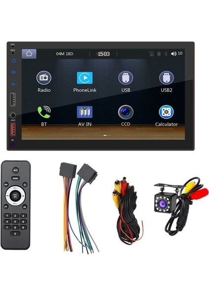 7 Inç Çift Din Araba Stereo Carplay Android Otomatik Ayna Bağlantısı Multimedya Touchscreen Player Bluetooth Radyo Kamerası USB (Yurt Dışından)