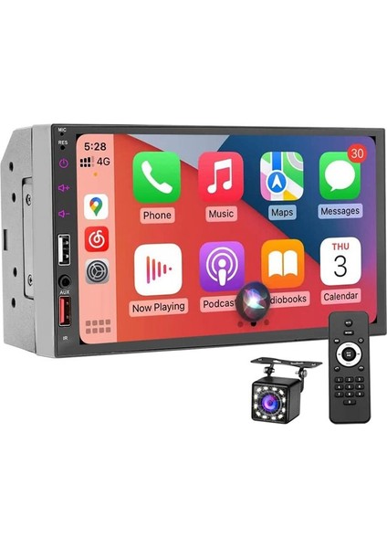 7 Inç Çift Din Araba Stereo Carplay Android Otomatik Ayna Bağlantısı Multimedya Touchscreen Player Bluetooth Radyo Kamerası USB (Yurt Dışından) fiyatları
