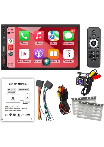 7 Inç Çift Din Araba Stereo Carplay Android Otomatik Ayna Bağlantısı Multimedya Touchscreen Player Bluetooth Radyo Kamerası USB (Yurt Dışından) indirimleri