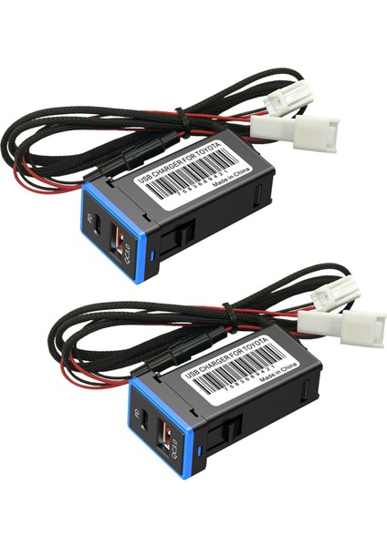 Toyota Için 2x Qc 3 0 Araç Şarj Cihazı Tip C USB Hızlı Şarj Soketi ile Çift Bağlantı Noktası (Yurt Dışından)